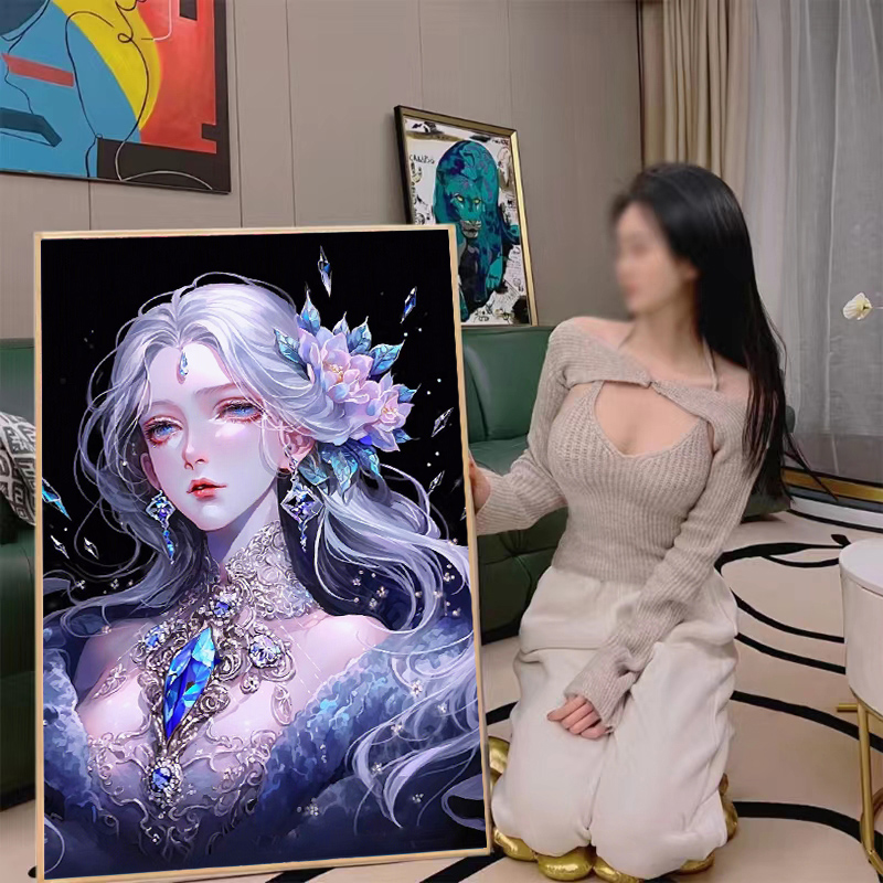 冰冠公主钻石画高难度满钻带框