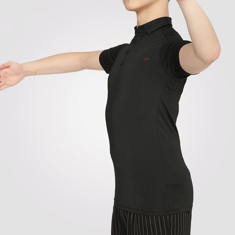 男士跳舞蹈服短袖练功服装新款拉丁舞服摩登舞服上衣国标舞