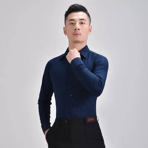 男士跳舞衣交谊舞摩登舞服装新款上衣衬衫长短袖拉丁舞服国标舞