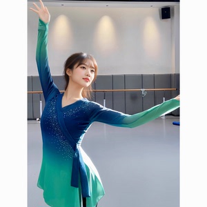 古典舞纱衣练功服女一条大河绝美飘逸仙气演出服装舞蹈服上衣
