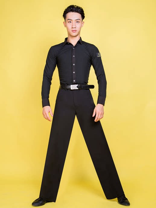 拉丁舞服男士舞蹈服上衣摩登舞成人舞蹈练功服衬衫DA799
