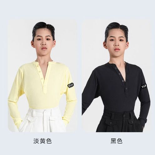 拉丁舞服新款多巴胺男女款长袖上衣早春练功服高级上衣训练服