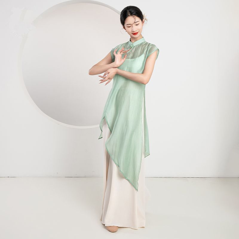 古典舞服女飘逸新中式舞蹈服古风旗袍练功服中国舞演出服