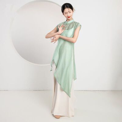 古典舞服女飘逸新中式舞蹈服古风旗袍练功服中国舞演出服