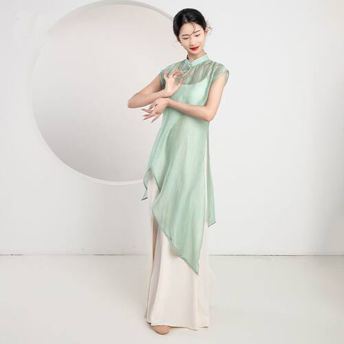 古典舞服女飘逸新中式舞蹈服古风旗袍练功服中国舞演出服