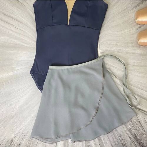 纱裙女半身弹力带系带一片裙芭蕾舞裙古典舞练功裙舞蹈裙莫兰迪色