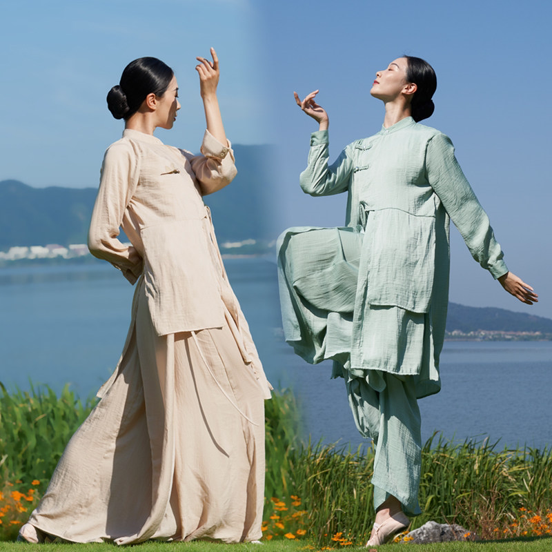 成人女古典舞练功服中国舞长衫太极功夫宽松禅愈禅修
