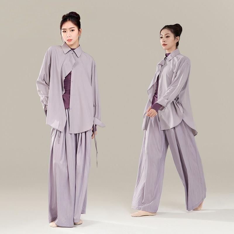 现代舞衬衫飘逸中国舞蹈服套装爵士舞蹈练功服表演出服