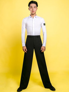 拉丁舞服男士舞蹈服上衣摩登舞成人舞蹈练功服衬衫DA799