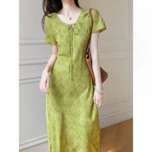 轻薄斜裁单层不透连衣裙气质御姐风夏日穿搭胖mm大码好看独特裙子