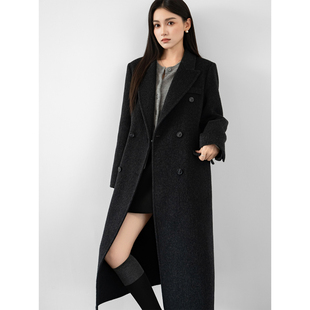 2025秋冬新款中长款高级感宽松气质毛呢外套女装大码胖mm呢子大衣