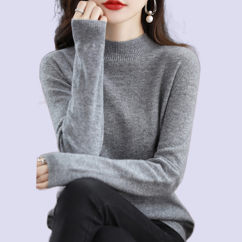 100%羊毛一线成衣无缝冬针织毛衣