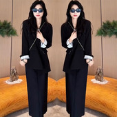 套装 2025秋装 胖mm半身裙子两件套 女装 休闲百搭韩系小西装 新款 大码