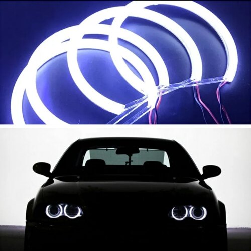适用宝马E39 E46 E60 E87 E90 E71大灯改装LED水晶光导天使眼套装