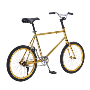 新款爆改金花死飞20寸自行车动作把橄榄链小牙盘翘头倒刹男女单车