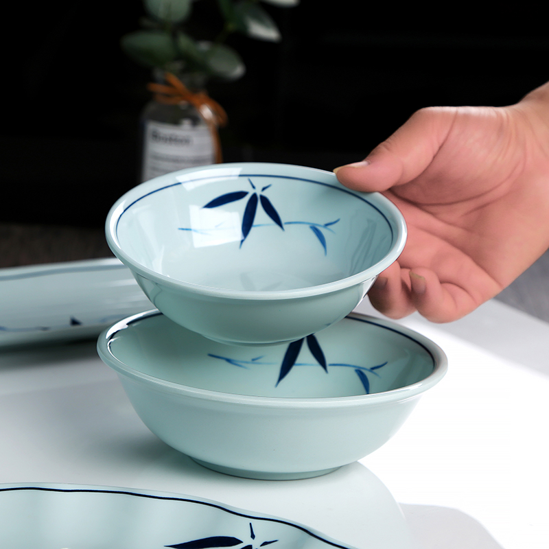 密胺反口尖底面碗塑料汤碗早餐碗