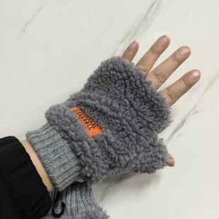 外贸男女款冬季加厚加绒半指系列手套