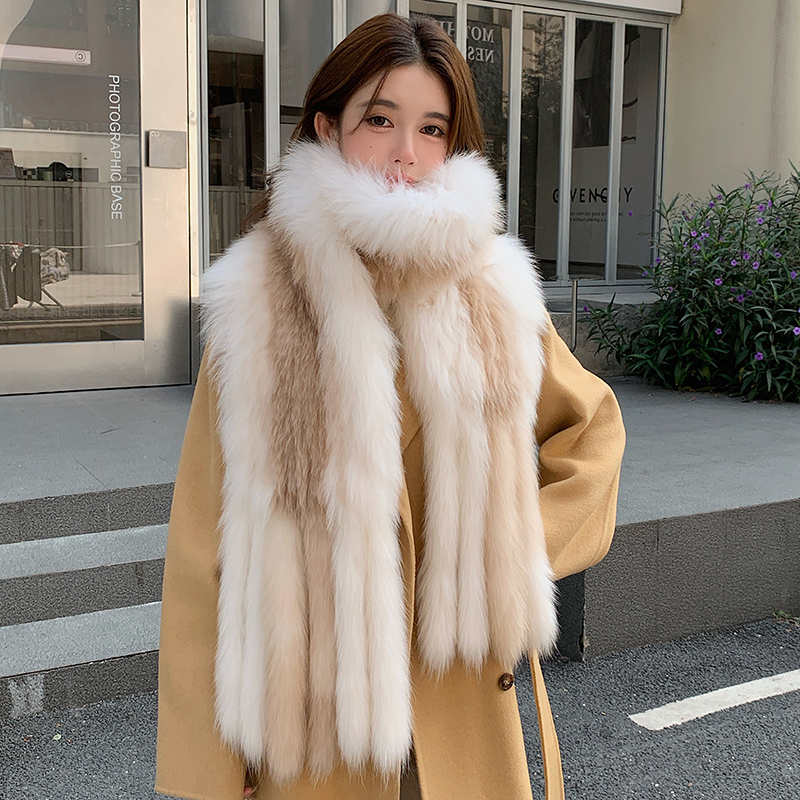 冬狐狸毛披肩围巾皮草围脖女保暖