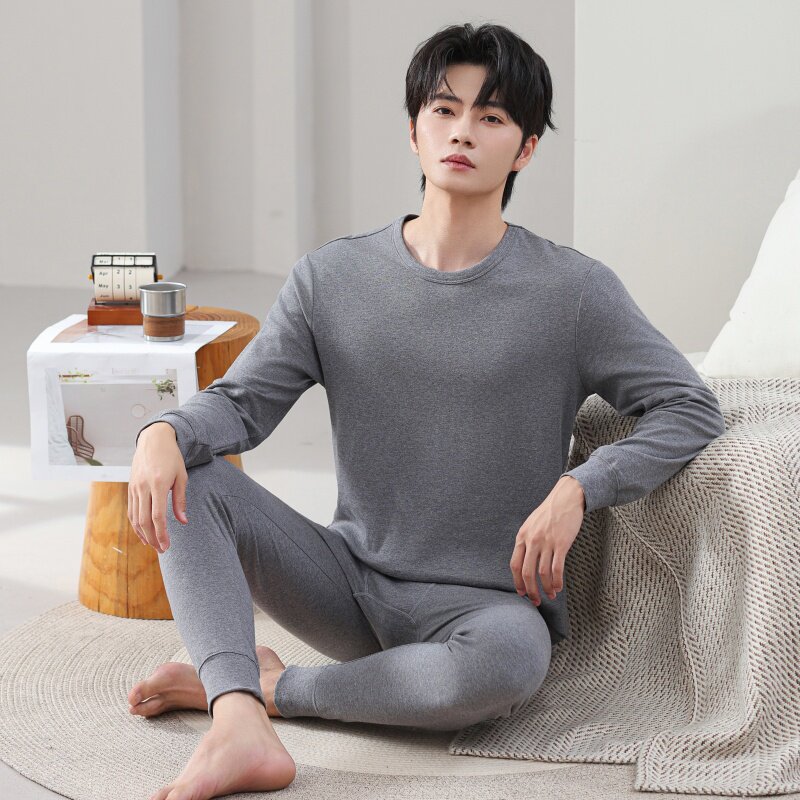 意大莱男士全棉纯棉秋衣秋裤套装