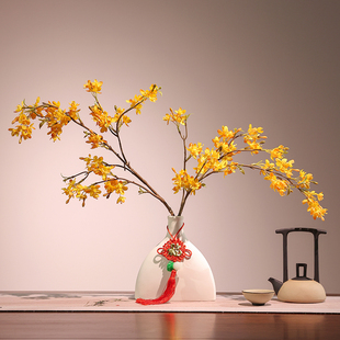 寸寸金仿真迎春花春意轻奢玄关台面摆件高端家居装饰品摆设假花