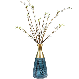 云纹银柳仿真花束软装花艺配材柳枝果客厅假花装饰品插花瓶摆件