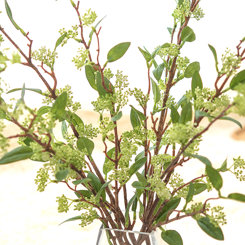 翠峰果仿真假花果子枝长青叶插花配材样板间装饰小米花绿植小绿果