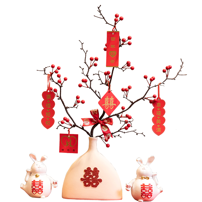 结婚创意摆件发财果花艺套装