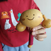 2025网红葫芦手工拨浪鼓室内新生宝宝安抚手握安抚礼物葫芦超萌