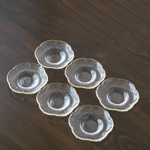 日式耐热玻璃杯垫隔热防烫茶杯垫茶桌防滑垫茶托小茶碟茶具零配件