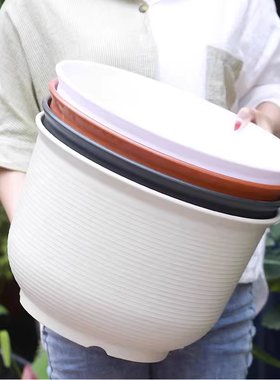 加厚特大号仿陶盆花盆绿植塑料树脂圆形室内植物环保型果树花盆