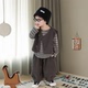 儿童春秋宝宝马甲背心三件套洋气时髦童装 2025新款 潮 套装 男童春装