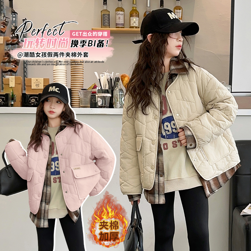 女童加厚外套秋冬款2025新款儿童