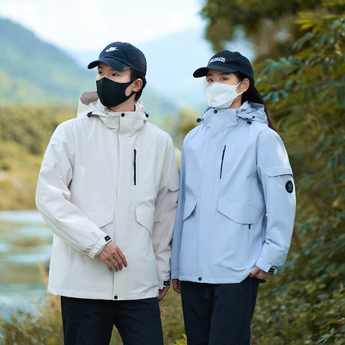 冲锋衣三合一石墨烯黑抓绒保暖内胆两件套情侣休闲户外登山抓绒衣