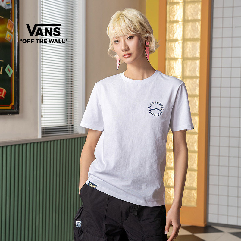 Vans范斯官方 男女情侣白色短袖T恤春季舒适透气清新学院小Logo,运动服/休闲服装,运动T恤,淘宝优惠券,粉丝福利购,淘宝优惠卷