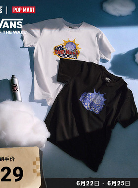 Vans范斯官方 亚洲艺术家联名DIMOO女子纯棉短袖T恤黑色趣味印花