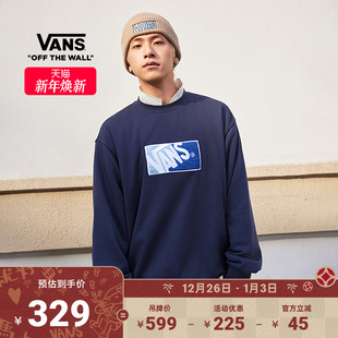 Vans范斯官方 男女情侣套头卫衣午夜蓝舒适圆领