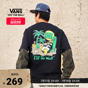 Vans范斯官方 男女情侣纯棉短袖T恤企鹅印花
