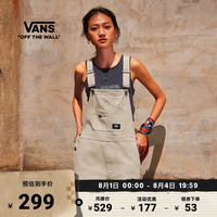 Vans范斯官方 女子纯棉梭织短裤工装风背带裤