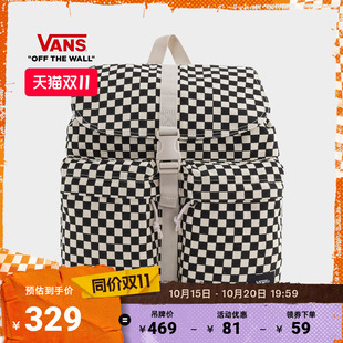 Vans范斯官方 男女情侣背包黑白棋盘格双肩包书包大容量