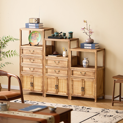 中古风实木斗柜茶水柜茶客厅柜子