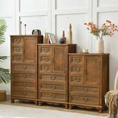 美式 六斗橱卧室抽屉储物柜 斗柜收纳柜简约现代五斗柜实木客厅欧式