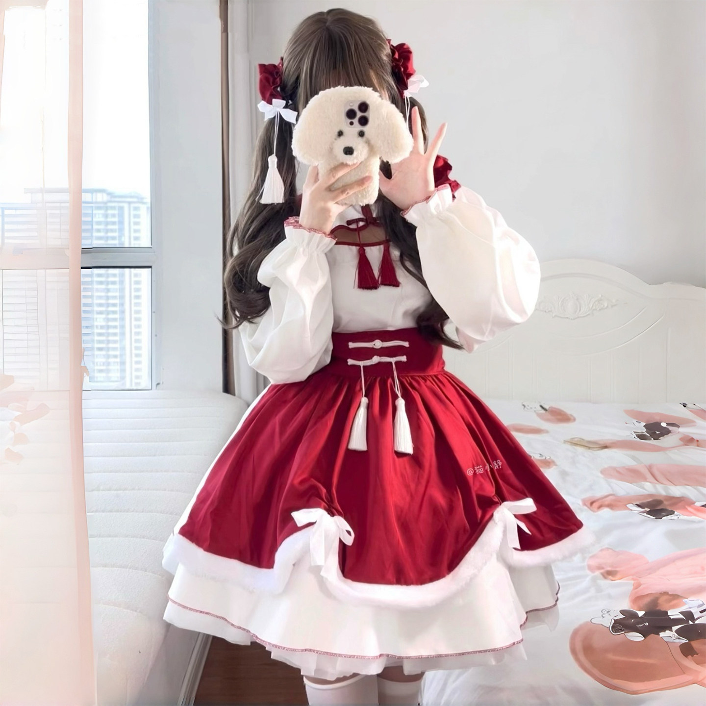 圣诞节cos裙子大码lolita女仆装