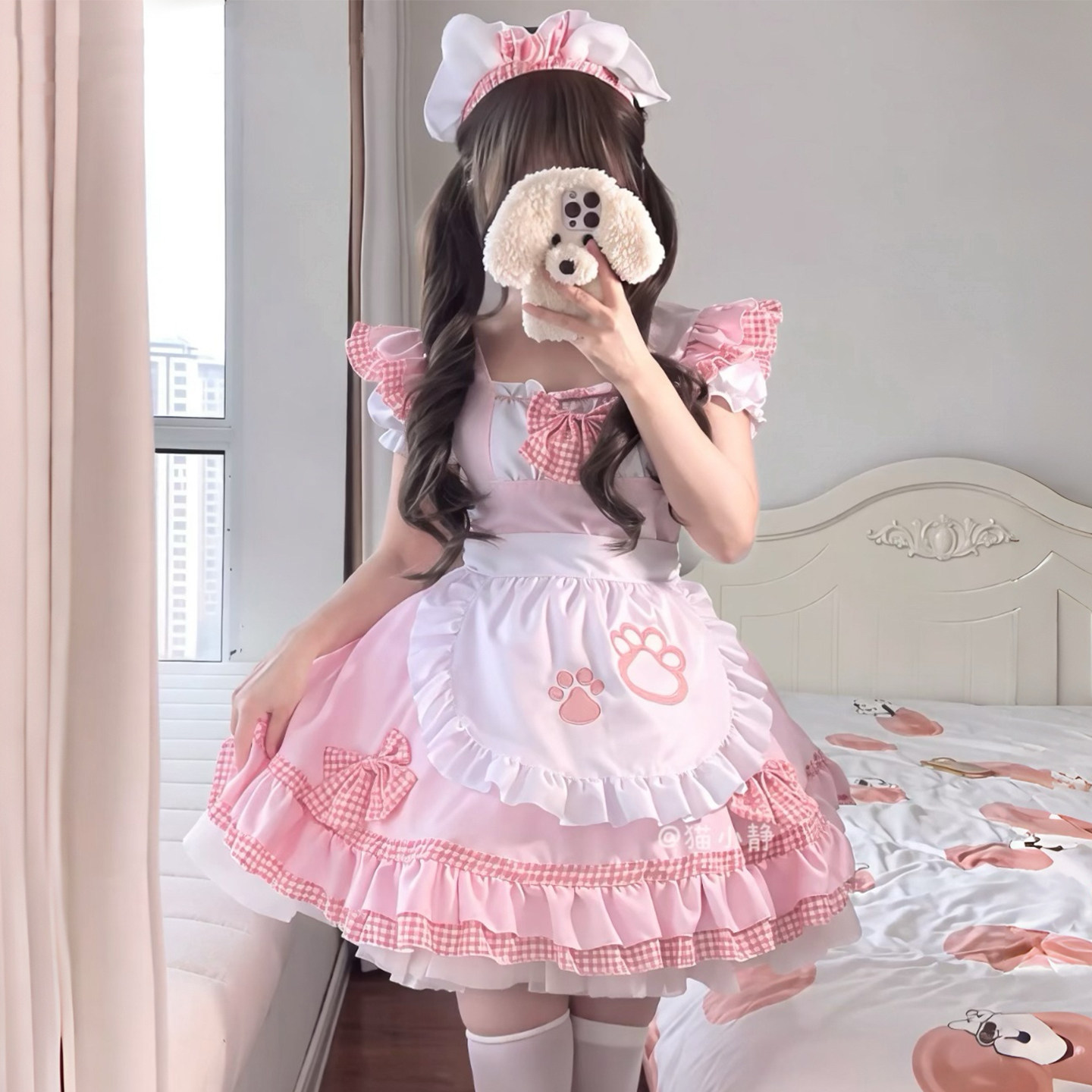 女仆装cos可爱女佣猫咪二次元大码洛丽塔cosplay服装lolita连衣裙