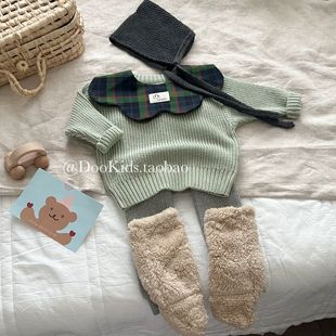 ins韩版宝宝毛衣圆领套头针织衫婴儿秋冬季保暖婴儿童毛线上衣潮