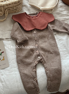 ins婴儿秋冬季安哥拉仿羊绒针织连体衣男女宝宝毛衣宝宝保暖爬服