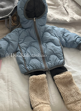 ins婴儿冬季羽绒服轻薄90白鸭绒连帽男宝宝保暖儿童外出防风外套