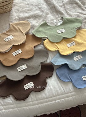 ins韩版小宝宝口水巾双面围兜花瓣防吐奶新生儿宝宝纯棉柔软围嘴