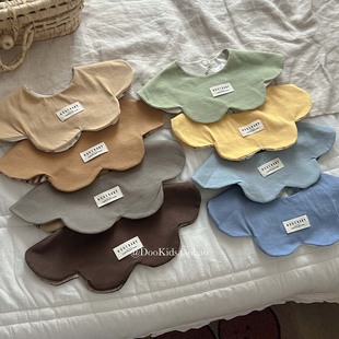 ins韩版小宝宝口水巾双面围兜花瓣防吐奶新生儿宝宝纯棉柔软围嘴