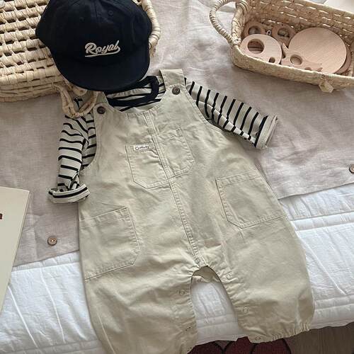 婴儿春秋款连体衣婴儿工装背带裤