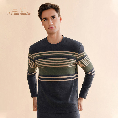 三针男士纯棉保暖内衣套装